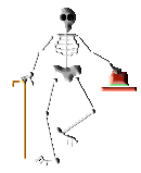 dancing skeleton with cane